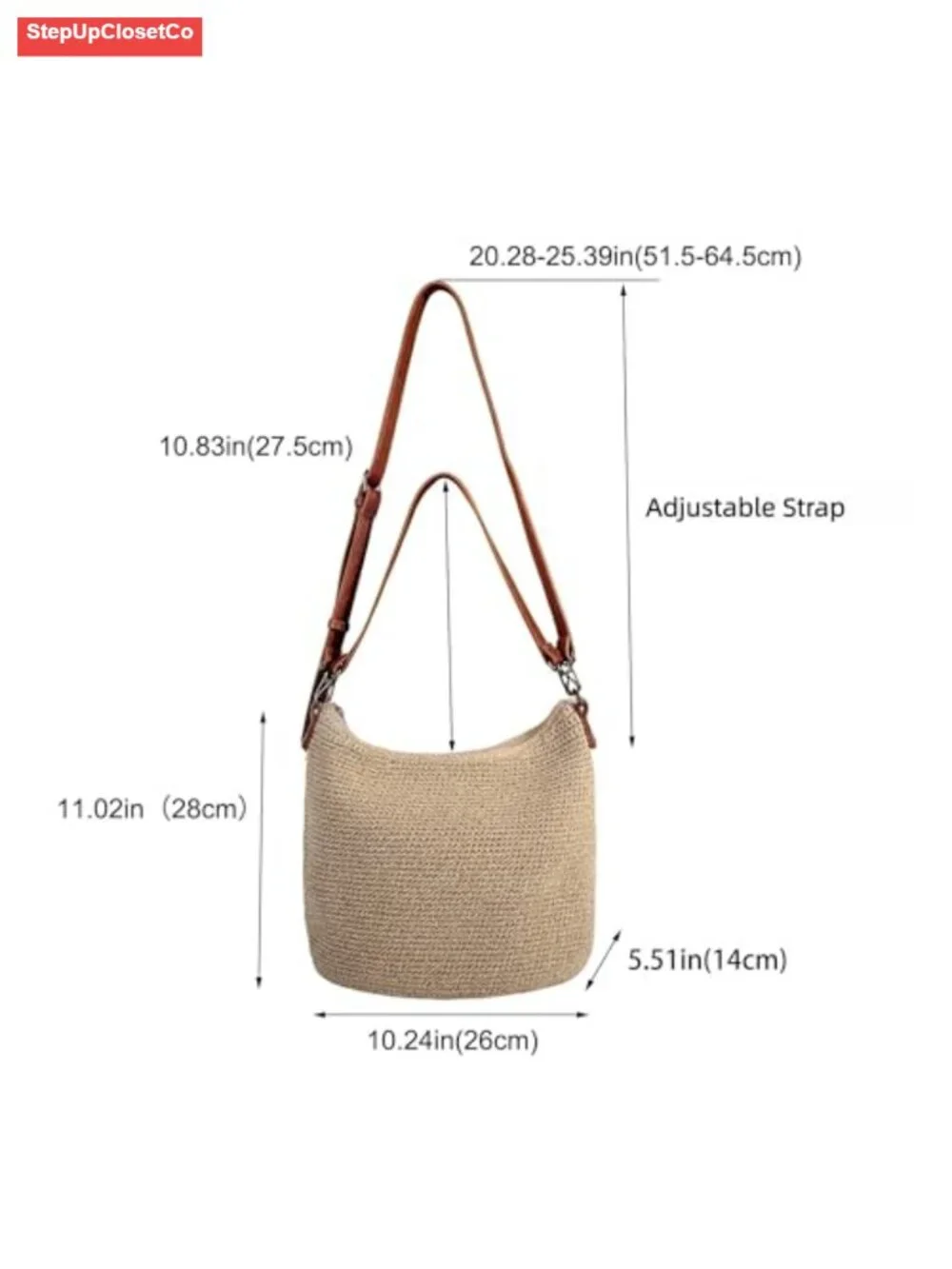 Handmade Crochet Woven Hobo Crossbody Bag Boho Shoulder Purse
